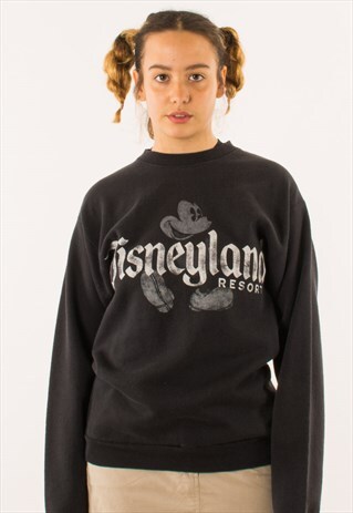 VINTAGE 90S BLACK DISNEY MICKEY MOUSE CREWNECK SWEATSHIRT