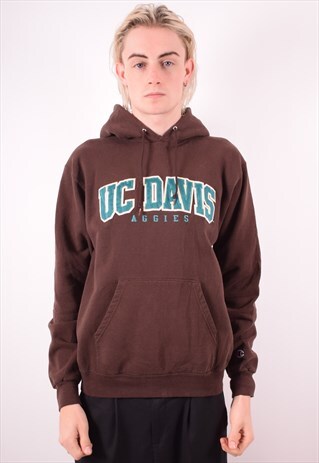 CHAMPION MENS VINTAGE HOODIE SWEATER MEDIUM BROWN 90S