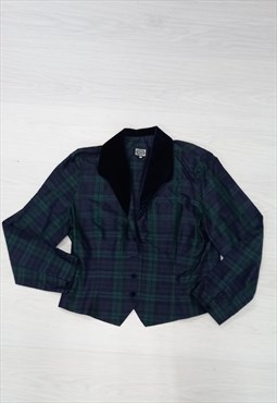 1970s Marion Donaldson Tartan Jacket Navy Green