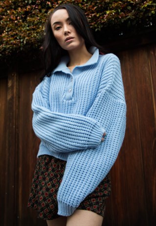 CHUNKY KNIT CROPPED SWEATER