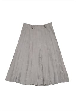 Vintage Y2K 00s pleated midi skirt in light brown