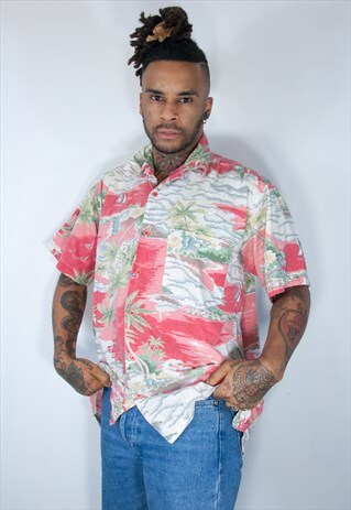 VINTAGE HAWAIIAN CRAZY PATTERNED SHIRT