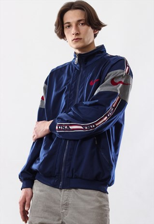 90'S VINTAGE MENS NIKE USA BIG LOGO TRACK TOP SUIT JACKET
