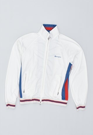 VINTAGE 90'S CHAMPION TRACKSUIT TOP JACKET WHITE