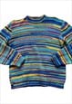 Vintage Y2k Knitted Jumper Sweater Striped Blue