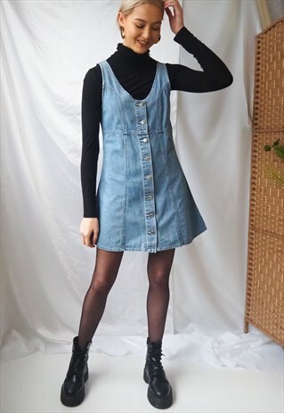 VINTAGE BLUE DENIM BUTTON UP DRESS