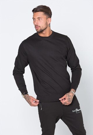 ESSENTIAL BLANK JUMPER SWEATER - HEATHER SMOKE BLACK