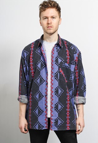 VINTAGE AZTEC PATTERNED SHIRT