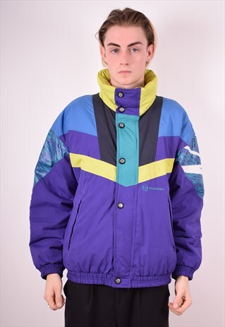 SERGIO TACCHINI MENS VINTAGE PADDED JACKET LARGE MULTI 90S