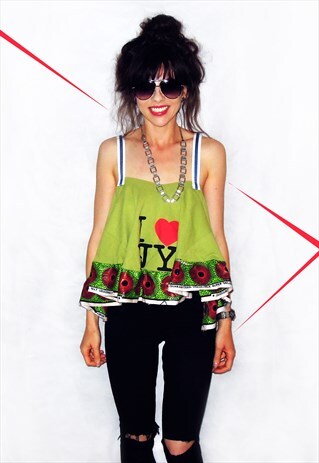 UP-CYCLED T.SHIRT TUNIC TOP VEST I LOVE NY
