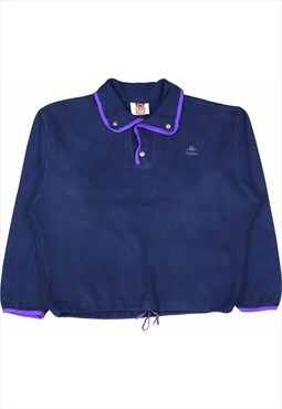 Kappa 90's Spellout Quarter Button Sweatshirt Medium Blue