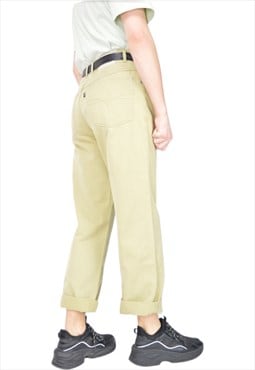 Vintage brown classic straight cotton suit trousers {294}