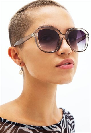 ABBY - OVERSIZED GLAMOROUS GREY SUNGLASSES