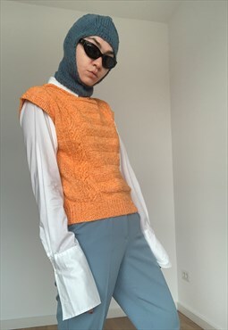 Vintage Orange Neon Cool Wool Vest