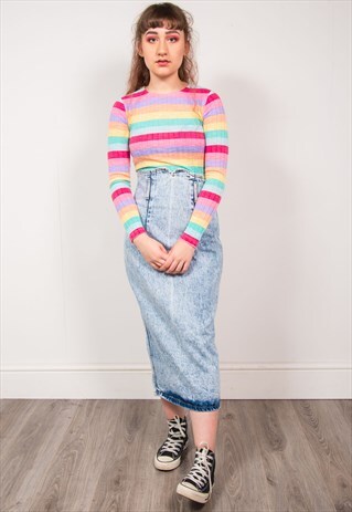 VINTAGE 90'S DENIM MIDI SKIRT