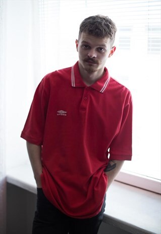 VINTAGE 90'S RED SHORT SLEEVED POLO SHIRT