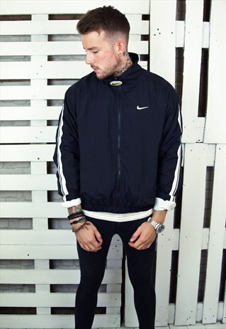 BLACK BOMBER STYLE ZIP UP RETRO SPORTS JACKET