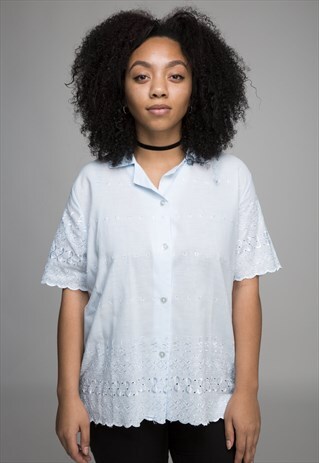 BABY BLUE DETAILED VINTAGE SHIRT