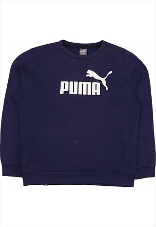 Puma 90's Spellout Crewneck Sweatshirt Large Blue