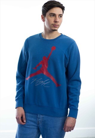 VINTAGE NIKE AIR JORDAN LOGO SWEATER JUMPER 90S L 14.9