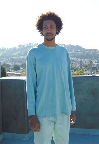 90S MINIMALIST SKATER MINT GREEN LONG SLEEVE TEE XL