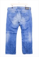 Vintage Diesel Jeans Blue Faded Wash Wide Leg With Logo