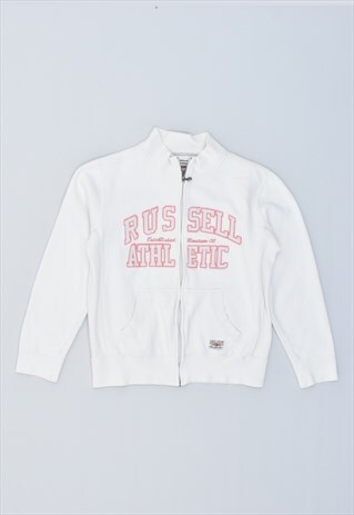 VINTAGE 90'S RUSSELL ATHLETIC TRACKSUIT TOP JACKET WHITE