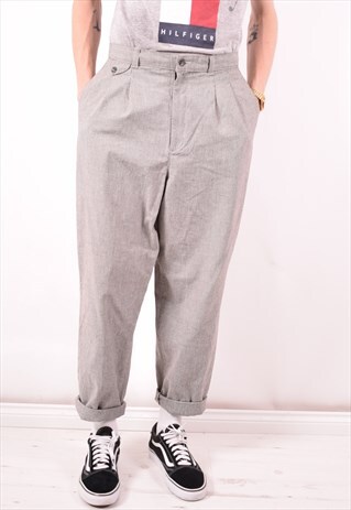 LEE MENS VINTAGE TROUSERS W31 L29 BLACK WHITE 90S