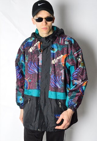 VINTAGE 90S COLOURFUL JEANTEX RAIN COAT