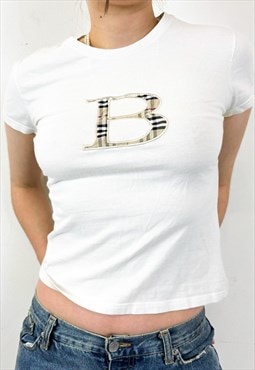 Vintage y2k logo white t-shirt 