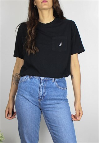 VINTAGE NAUTICA TSHIRT TOP WITH LOGO FRONT & SIDE