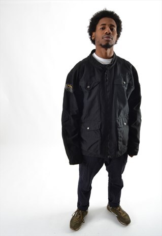 BLACK TOMMY HILFIGER MOTORCYCLE JACKET RLH6184