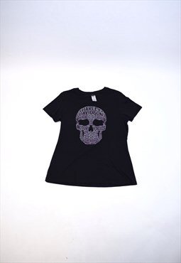 Vintage 90s Harley Davidson Black Skull Graphic Vest Tee