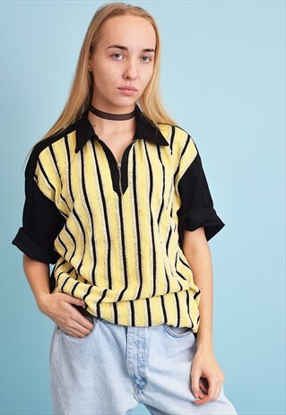 VINTAGE 90'S RETRO STRIPED DADS OVERSIZED T-SHIRT TEE