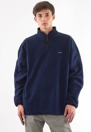 VINTAGE NIKE PULLOVER HALF ZIP JACKET 90S BLUE