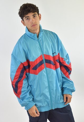 VINTAGE 90S BLUE ADIDAS TRACKSUIT TOP JACKET