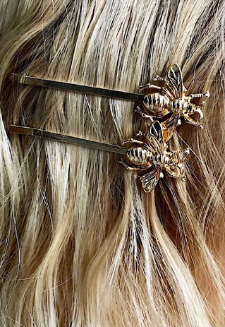 PAIR OF 2 BEE HAIR CLIPS