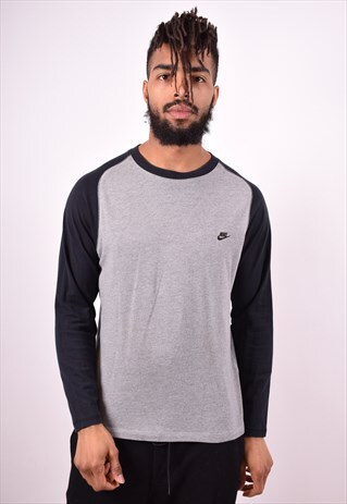 NIKE MENS VINTAGE TOP LONG SLEEVE MEDIUM GREY 90'S
