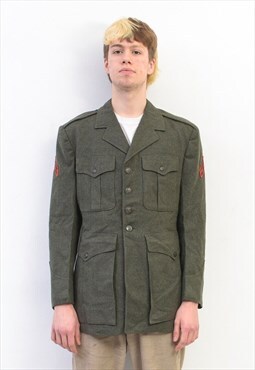 US ARMY WW2 1943 Corporal S Men Scovill buttons Coat Wool Ja