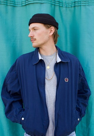 VINTAGE BLUE TOMMY HILFIGER HARRINGTON JACKET.