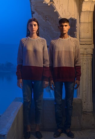 MAROON KNITWEAR JUMPER SWEATSHIRT SUNSETWINE HOUSE OF BRAHMA