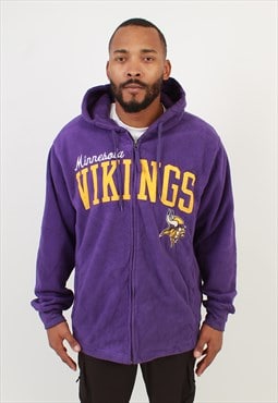 Men's Vintage NFL Minnesota Vikings Full Zip Fleece Hoodie