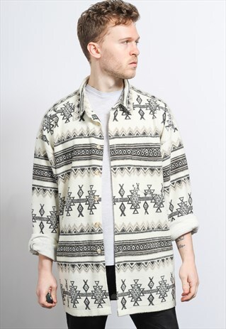 VINTAGE AZTEC PATTERNED SHIRT