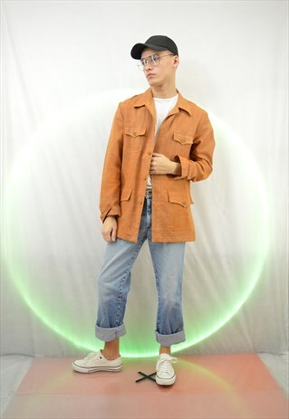 VINTAGE COTTON ORANGE SHIRT / UNISEX