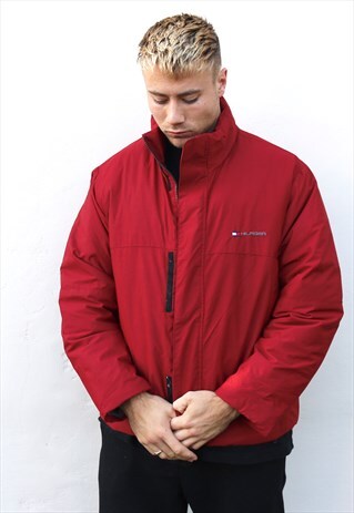 RED TOMMY HILFIGER PUFFER JACKET
