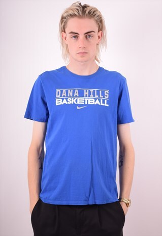 NIKE MENS VINTAGE T-SHIRT TOP MEDIUM BLUE 90S