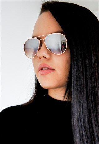 MIRRORED AVIATOR SUNGLASSES