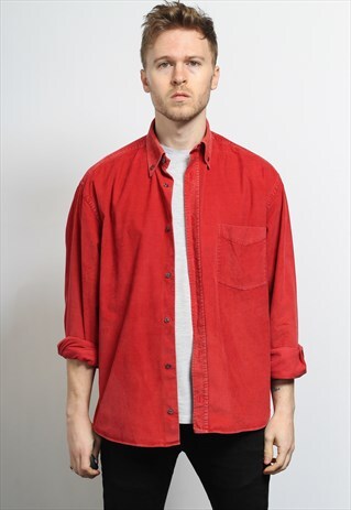 VINTAGE CORDUROY CORD SHIRT RED