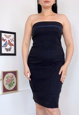 Vintage 90s Black Strapless Dress