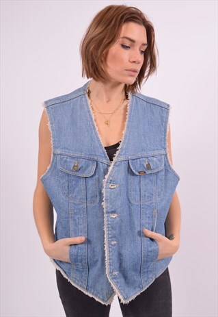 VINTAGE LEE SHERPA GILET BLUE